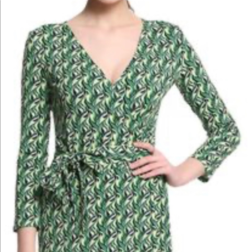 Maggie Tang V Neck Soft Long Sleeve Stretch Casual Party Full Wrap Dress